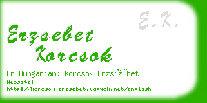 erzsebet korcsok business card